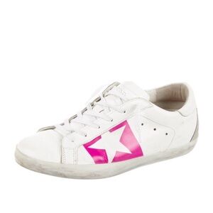Golden Goose Women's White and Pink Star Sneakers Size 40 / US 9.5 -10